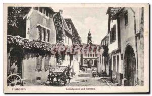 Old Postcard Hambach Schlossgasse und Rathaus