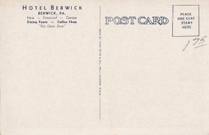 Postcard Hotel Berwick Berwick PA