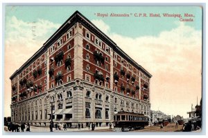 1913 Royal Alexandra CPR Hotel Winnipeg Manitoba Canada Posted Postcard