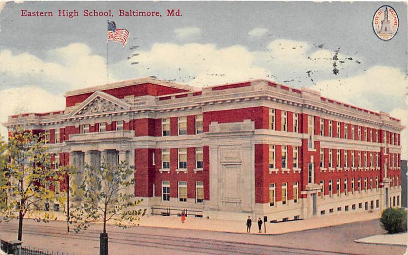 Eastern High School Baltimore Maryland 1911 postcard