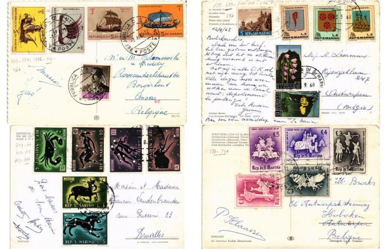 SAN MARINO ITALY 95 MODERN / VINTAGE POSTCARDS ALL POSTALLY USED 1950-1990