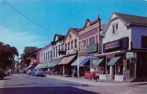 Long Island New York Street Scene, Greenport, Chrome, Vintage Postcard U17933