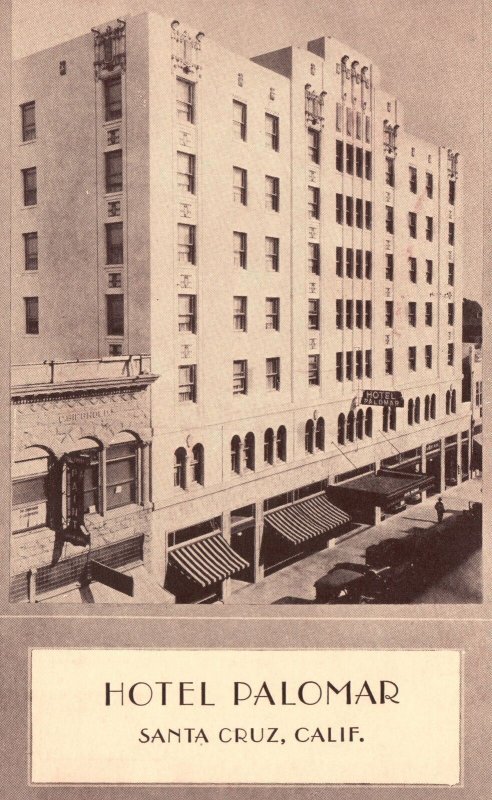 Vintage Postcard Hotel Palomar Building Historic Landmark Santa Cruz California