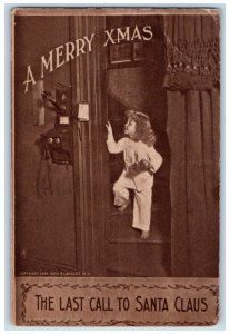 1910 Christmas Little Girl The Last Call To Santa Claus Buffalo NY Postcard