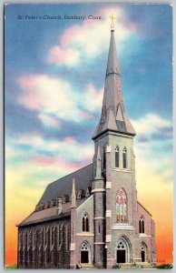 Danbury Connecticut 1950s Postcard St. Peter's Church