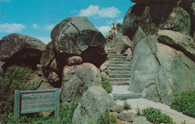 Trail to Sharp Top Peak on Blue Ridge Parkway near Otter VA, Virginia - pm 1967