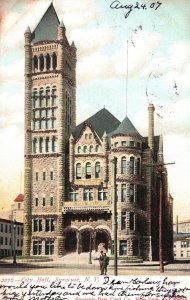 Vintage Postcard 1907 City Hall Office Government Building Syracuse New York NY