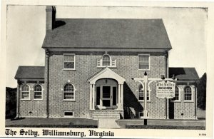 Postcard VA Williamsburg The Shelby Hotel near Richmond Road Route 60 1940s S79