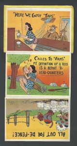 Ca 1946 PPC WW2 Patriotic Army Humor 8 Page Fold Out W/16 Illustrated Gags 