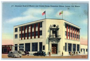 c1940's National Bank of Mexico and US Consulate Offices Juarez Mexico Postcard