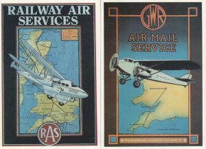 Railway Air Mail Services GRW 2x Transport Advertising Postcard s