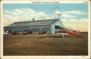 Oakland California CA The Airport Airplanes Used 1935 Postcard