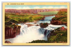 Shoshone Falls Twin Falls Idaho ID UNP Linen Postcard Y10