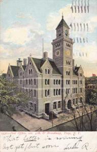 The Post Office on 4th and Broadway - Troy NY, New York - pm 1906 - UDB