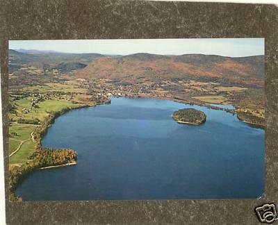 ISLAND POND VT VERMONT AERIAL VIEW Postcard