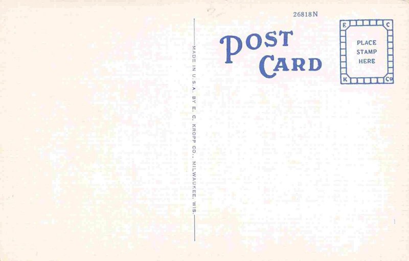 Post Office Kokomo Indiana linen postcard