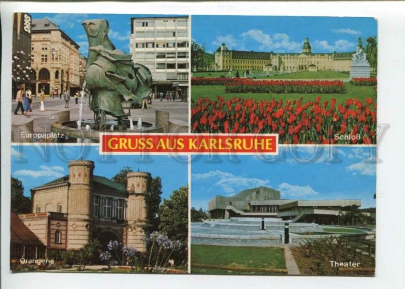 442005 Germany Gruss aus Karlsruhe advertising Old postcard