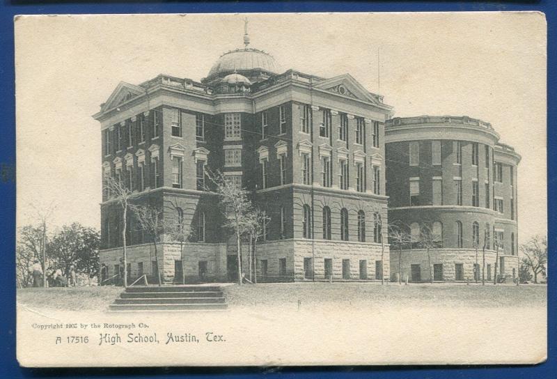 Austin Texas High School 1910s Litho by Rotograph tx