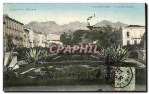 Old Postcard Menton The Public Garden