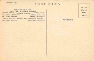 United States LInes Sister Ships London Service postcard