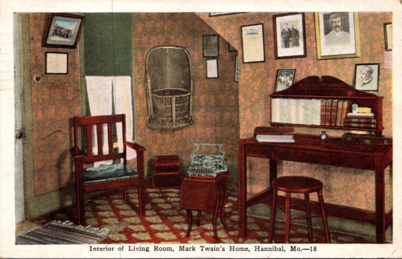 Missouri Hannibal Mark Twain's Home Interior Of Living Room 1927