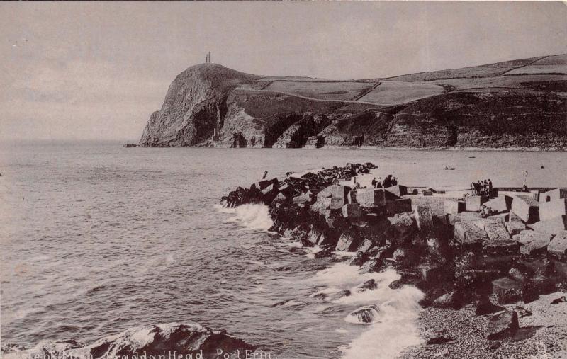 ISLE OF MAN IOM UK PORT ERIN~BRADDAN HEAD~TUCK SILVERETTE POSTCARD 1904 PMK