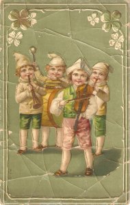 JChildren. Band of Street Musicians Old vintage Spanish postcard