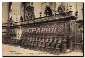 Old Postcard Saint Maximin Basilica Choir of the Woodwork