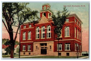 1913 City Hall Exterior View Building Rochester New Hampshire Vintage Postcard