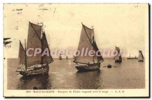 Old Postcard Malo Les Bains De Peche Boats Sailing proudly