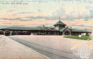 Vintage Postcard 1900's Station Fall River Massachusetts W.G. Mac Farlane Pub.