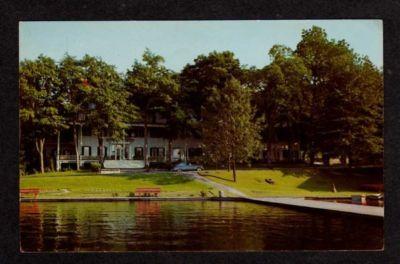 NY View of Hotel on LAKE MAHOPAC NEW YORK Postcard PC