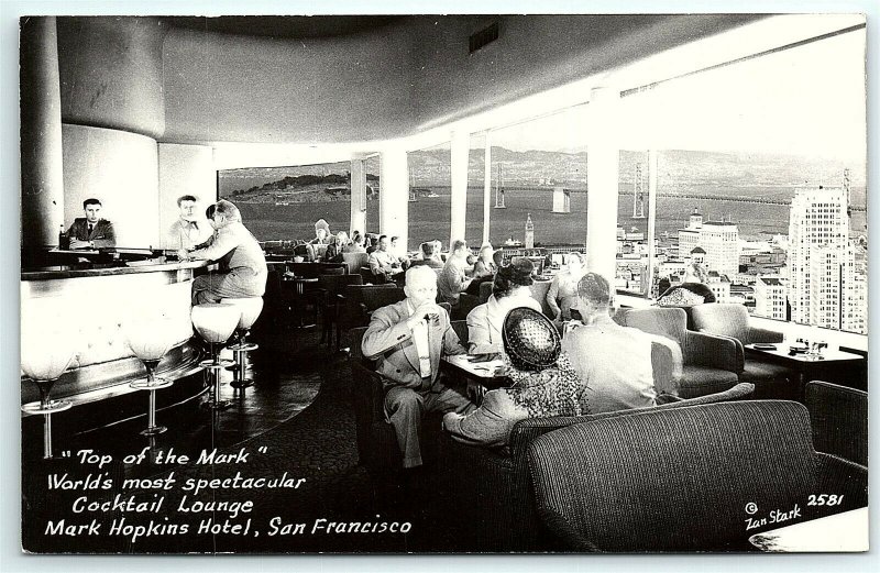 VTG Postcard Real Photo RPPC California CA Mark Hopkins Hotel Zan Stark SF B1