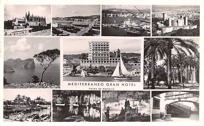 Mediterraneo Gran Hotel Spain Postal Used Unknown, Missing Stamp 