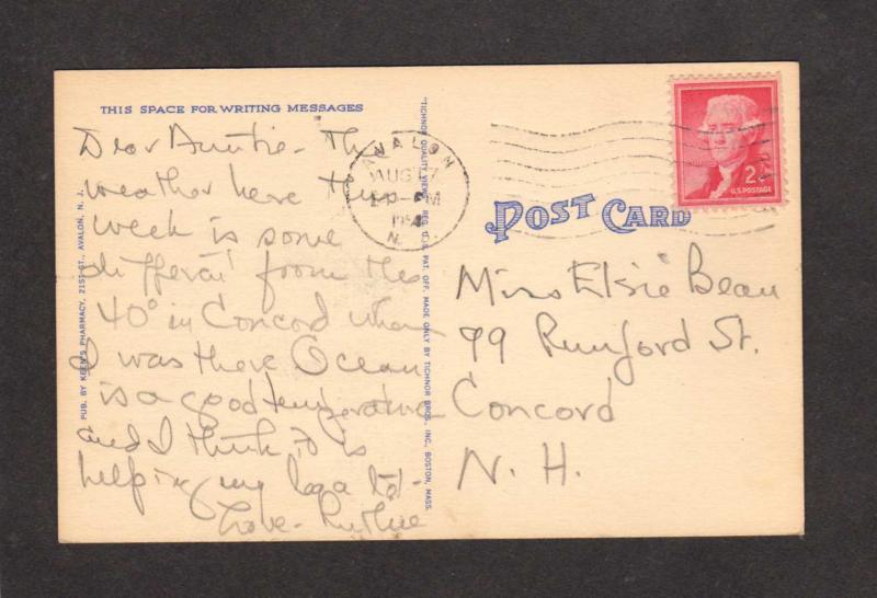 NJ Beach Scene Avalon New Jersey Postcard Linen PC