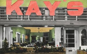USA Kay's Restaurant Main Street Daytona Beach Florida Chrome Postcard 08.91