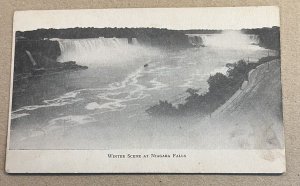 UNPOSTED .01 POSTCARD - WINTER SCENE AT NIAGARA FALLS, NEW YORK