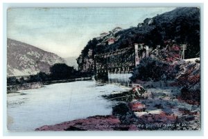 1911 Bridge and Potomac River Harpers Ferry, West Virginia WV Postcard 