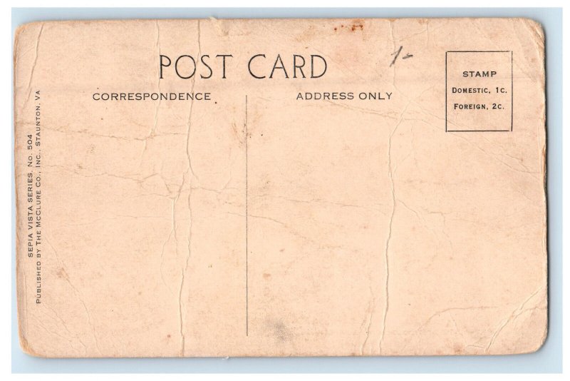 c1920s Birthplace of Woodrow Wilson, Staunton Virginia VA Postcard