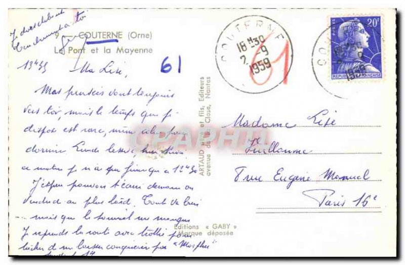 Postcard Old Bridge Couterne Orne and Mayenne