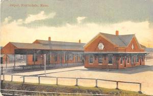 Roslindale MA Railroad Station Train Depot in 1910 Postcard