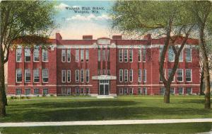 c1910 Printed Postcard; Waupun HIgh School, Waupun WI Fond du Lac County Posted