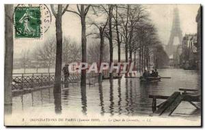 Paris - 15 - The flood of the Seine January 1910 - The Quai de Grenelle - Old...