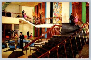 Lobby, Concord Hotel, Kiamesha Lake NY, 1961 Postcard, Vassar Centennial Cancel
