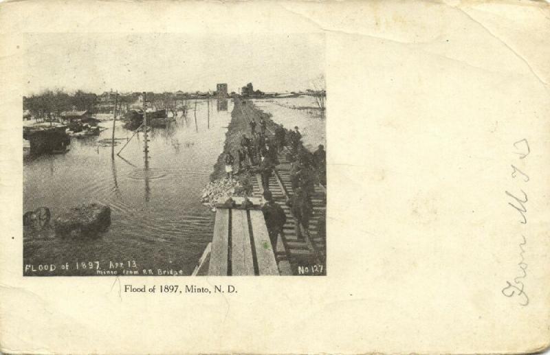 Minto, N.D., Flood of 1897, Rail Road Bridge