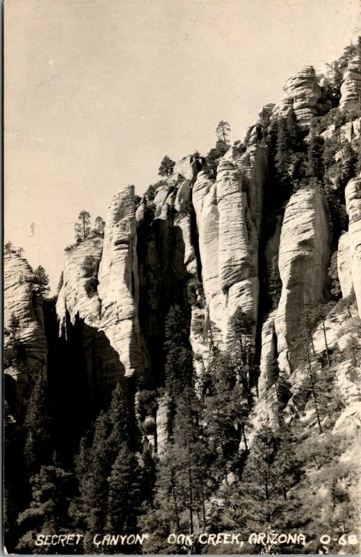 Vtg Secret Canyon Oak Creek Arizona RPPC Real Photo Postcard