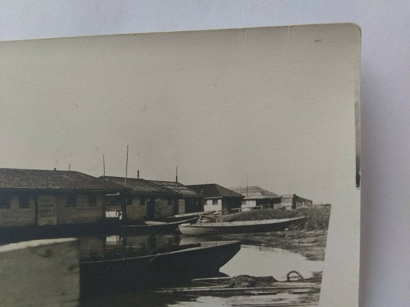 Vtg RPPC. Houseboat on Illinois River.Schultes Landing. Queen l, Queen ll