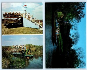 2 Postcards OCHOPEE, Florida FL ~ Advertising WOOTEN'S EVERGLADES AIRBOAT