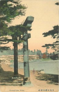 Chuzenji Lake Nikko Japan C-1910 Hand Colored Postcard 20-11714