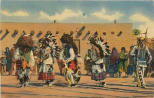 The Buffalo Dance Of The Pueblo Indians Vintage Postcard